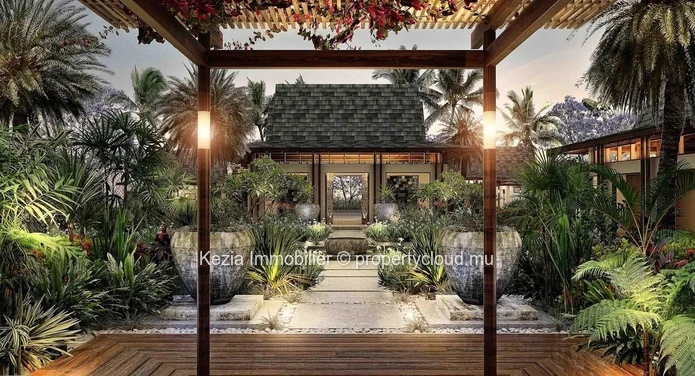 Balinese Villa With Cathedral Ceiling