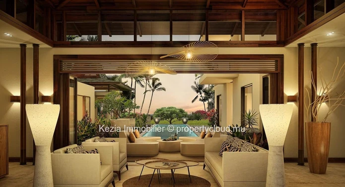 Balinese Villa With Cathedral Ceiling