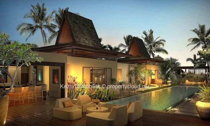 Balinese Villa With Cathedral Ceiling